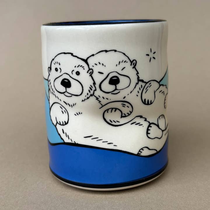 Lucky Otter Cup - Large Ceramic Mug for wholesale by The Bowl Maker