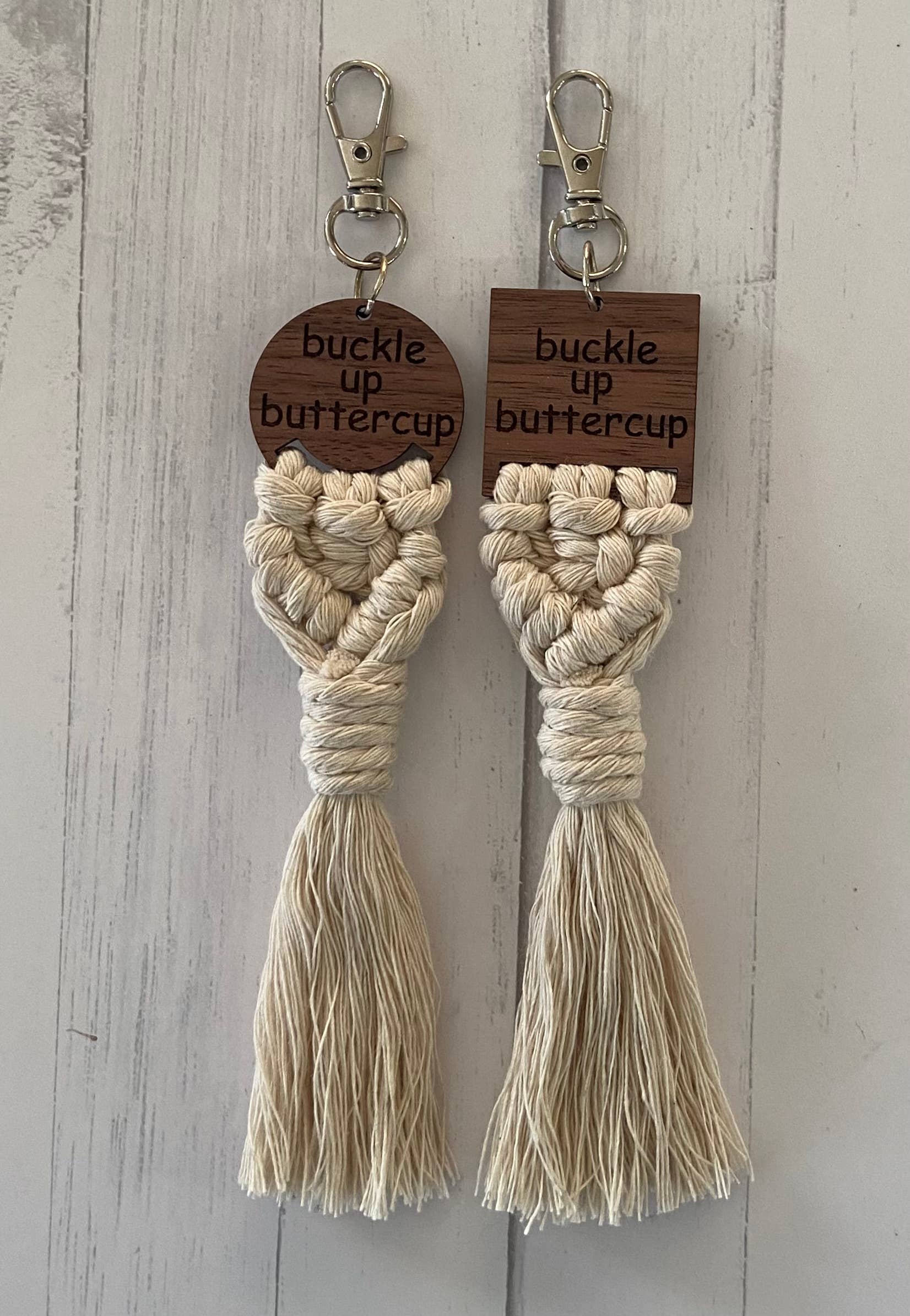 Chickadee Creations - Wholesale Keychain - Women's - Boho Macrame key chain keychain … buckle up buttercup1