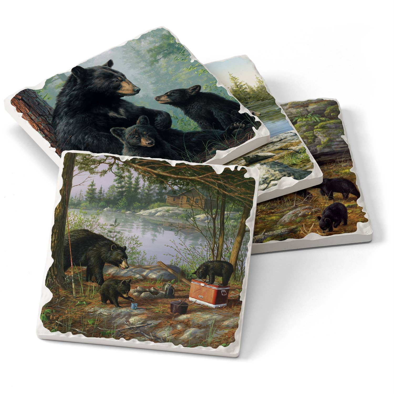 CounterArt/Highland Home/Thirstystone/CoasterStone - Venta al por mayor Posavasos - Posavasos con diseño surtido de imágenes de Keeping Watch, 4 unidades6