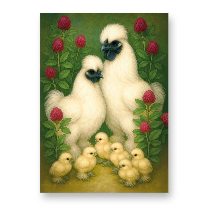 Biglietto di Auguri per Famiglia di Bantam Seta Vintage con Busta per la vendita all'ingrosso da parte di Creative Carousel Publishing