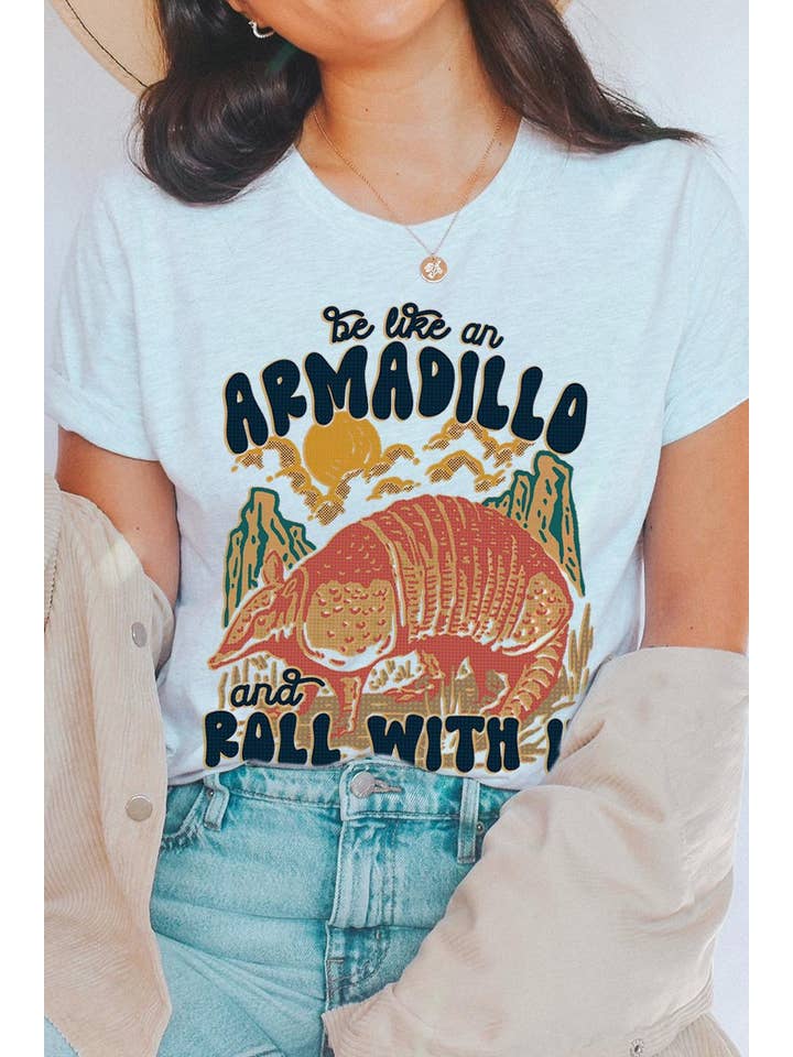 COLORBEAR - Wholesale T-Shirt (Graphic) - Women's - BE LIKE AN ARMADILLO AND ROLL WITH IT Graphic Tee
