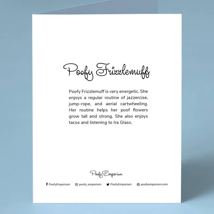 Poofy Emporium - Wholesale Everyday Greeting Card - Poofy Frizzlemuff A2 Greeting Card 1