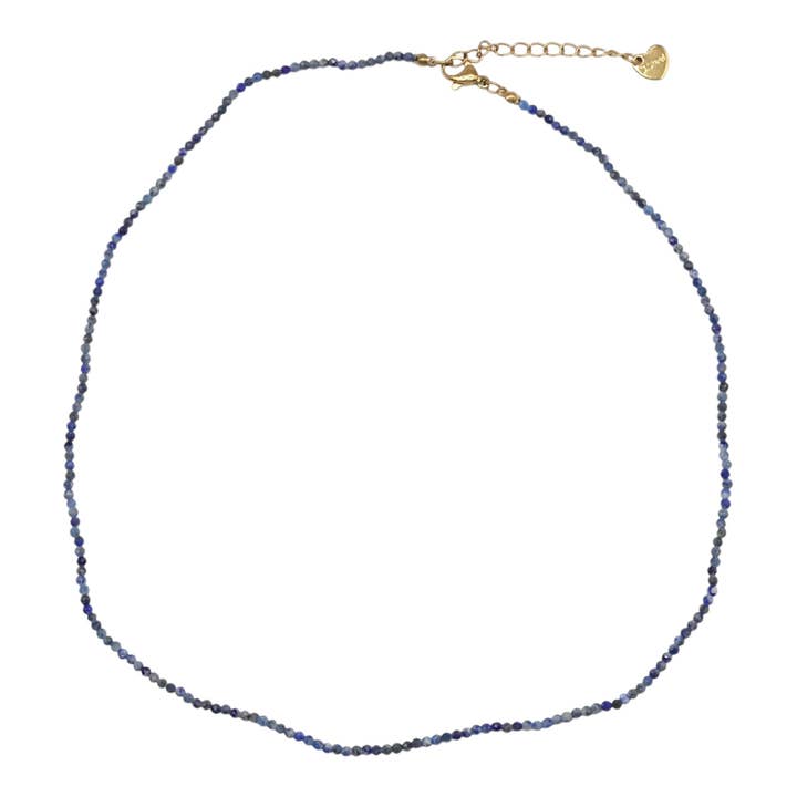Light Lapis Necklace 2-3mm gold/silver stainless steel (reference 17) for wholesale by Foliesbijoux