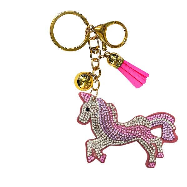 Queens Designs - Wholesale Keychain - Women's - Unicorn Crystal Bling Keychains1