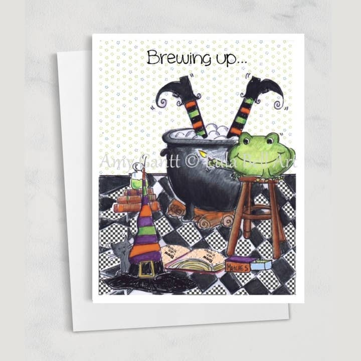 Halloween - Tricky Frog Greeting Card for wholesale by Lula Bell Cards and Gifts