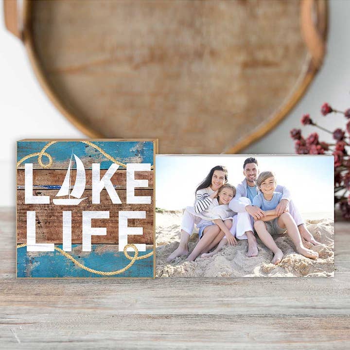 Lake Life with Boat Floating Photo Frame for wholesale by Kindred Hearts