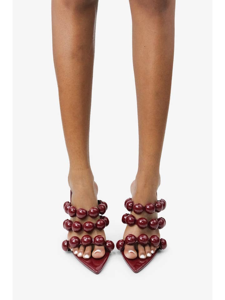 Lemonade Shoes - Wholesale High Heels - Women's - ASHLYNN - Sculptural Beaded Mule Heels6