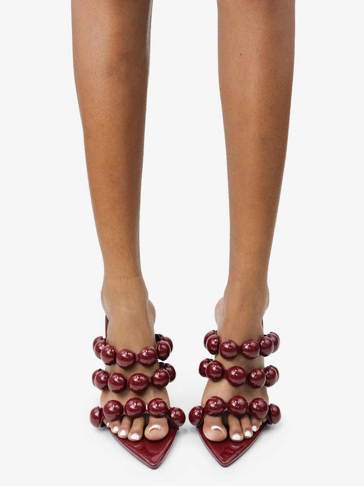 Lemonade Shoes – Salto alto - Mulher por atacado – ASHLYNN - Mules Esculturais com Missangas10