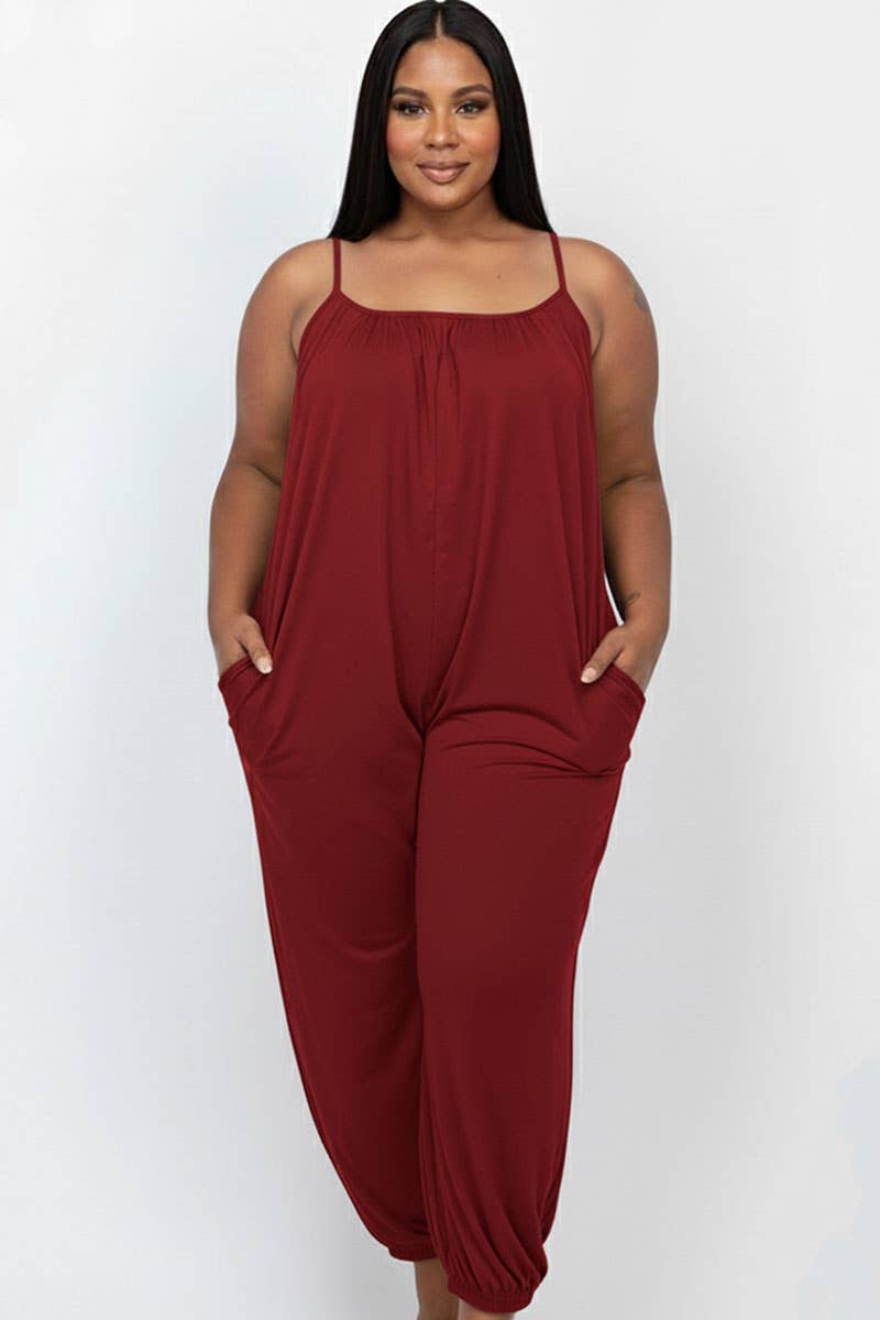 CAPELLA APPAREL - Wholesale Jumpsuit - Women's - Plus Size Sleeveless Jogger Jumpsuit19