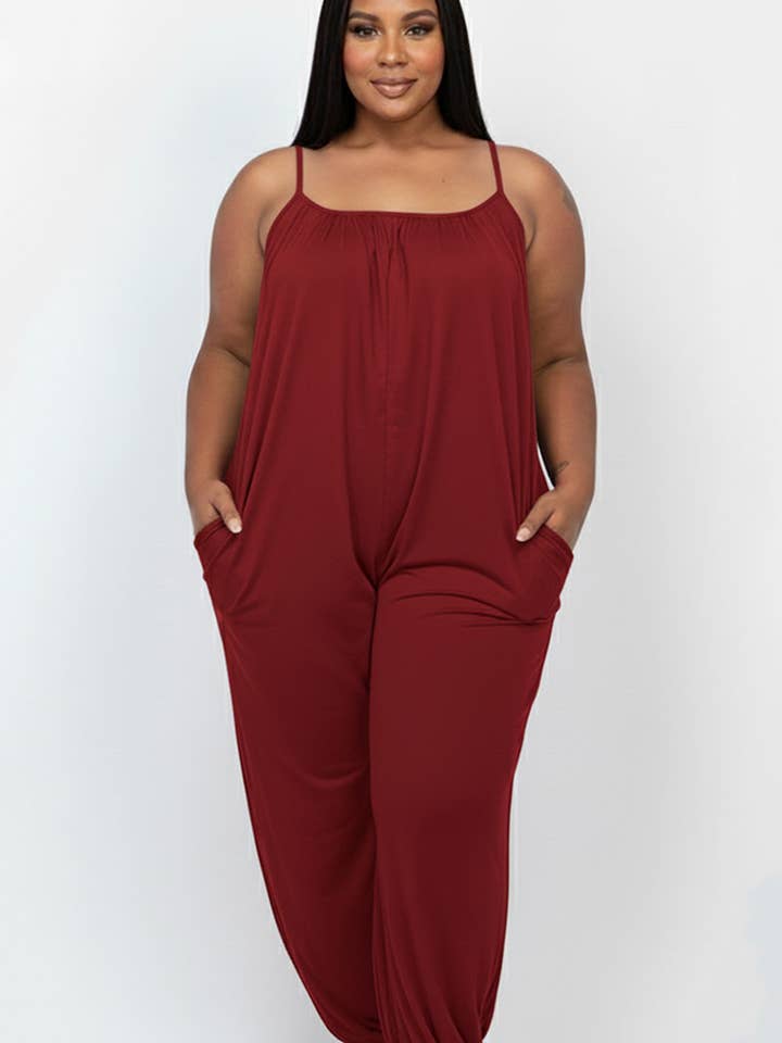 CAPELLA APPAREL - Wholesale Jumpsuit - Women's - Plus Size Sleeveless Jogger Jumpsuit19