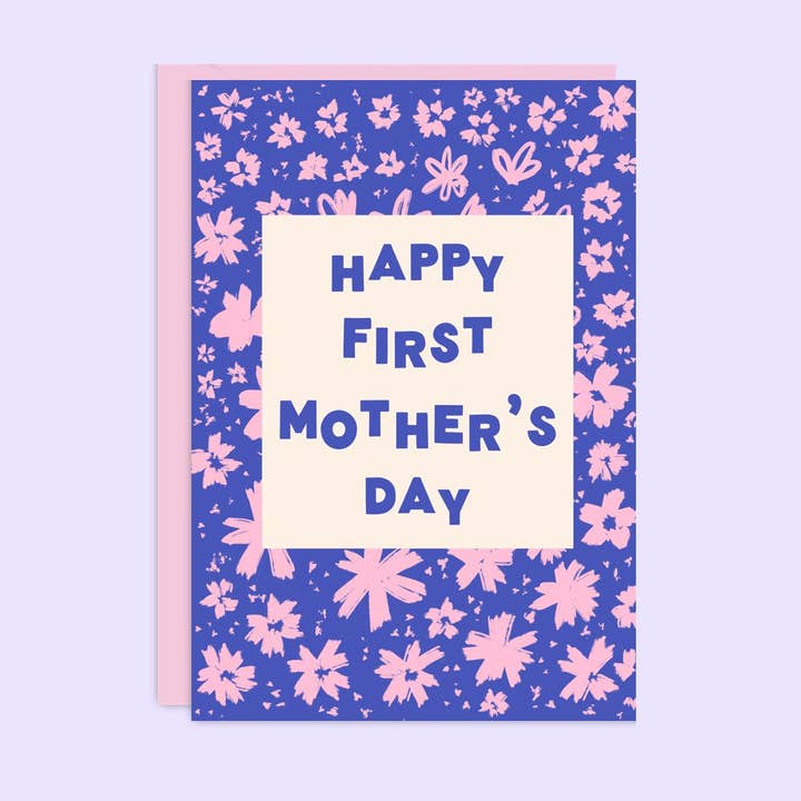 Carte de fête des mères | Carte de nouvelle maman | Typographie | Floral pour la vente par Tikkled Pink
