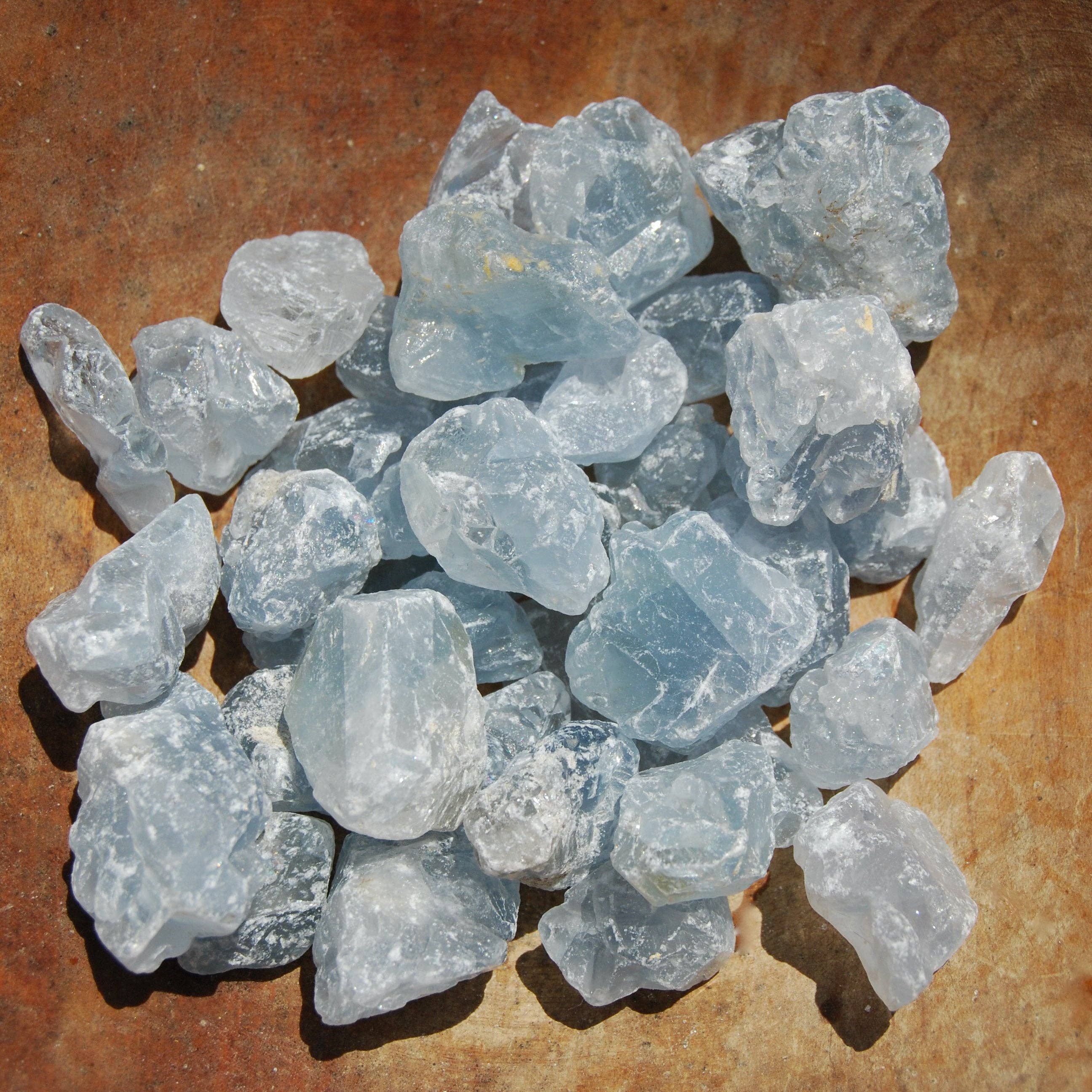 Caspar Curiosities - Wholesale Spiritual Stone/Crystal - 6pcs Raw Celestite Crystal Pieces, Rough Celestite Crystals3