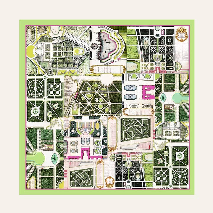 Brochier Soieries - Wholesale Head Scarf - Women's - Square 90 - Versailles - Versailles Gardens0