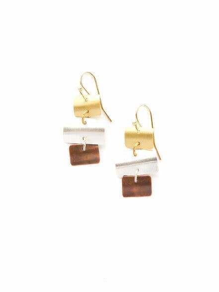 Shuffle Mixed Metal Earrings for wholesale by Fair Anita