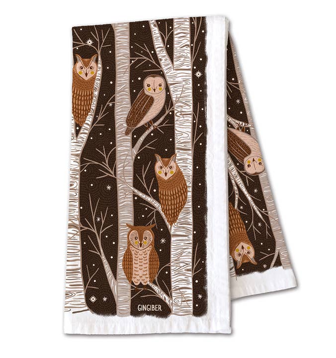 Gingiber - Wholesale Tea Towel - Owl Tea Towel