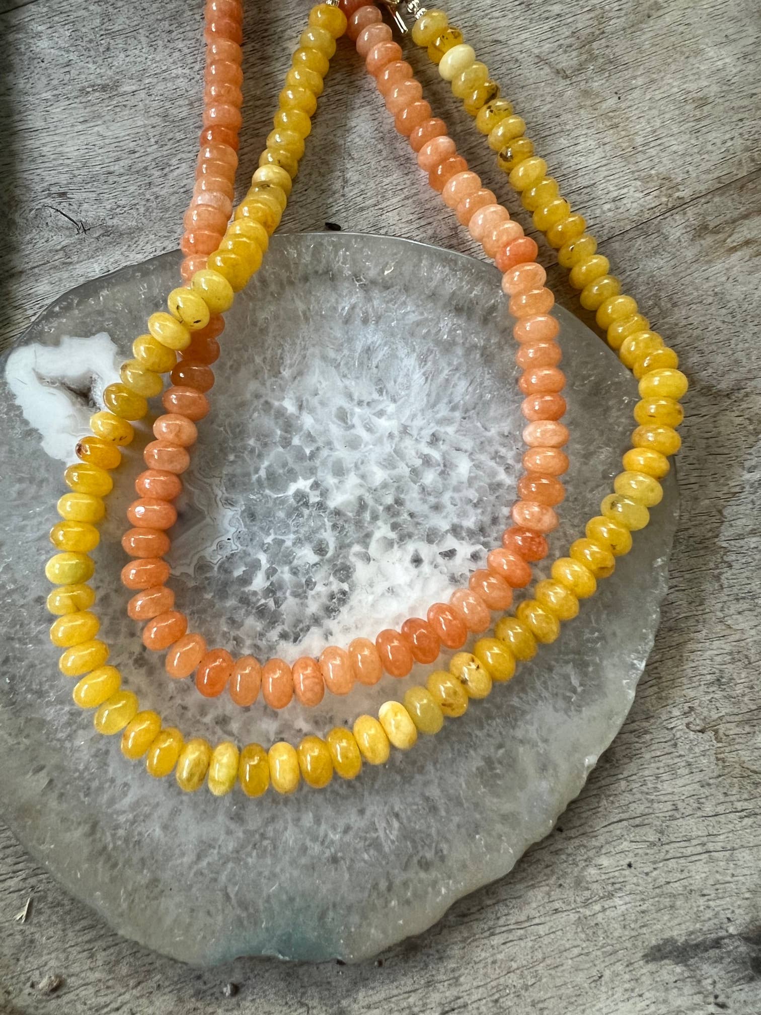 Sonya Renee Jewelry - Wholesale Beaded/Pearl Necklace - Lilly Gemstone Bead Necklace multi-color 8mm opals jade 44