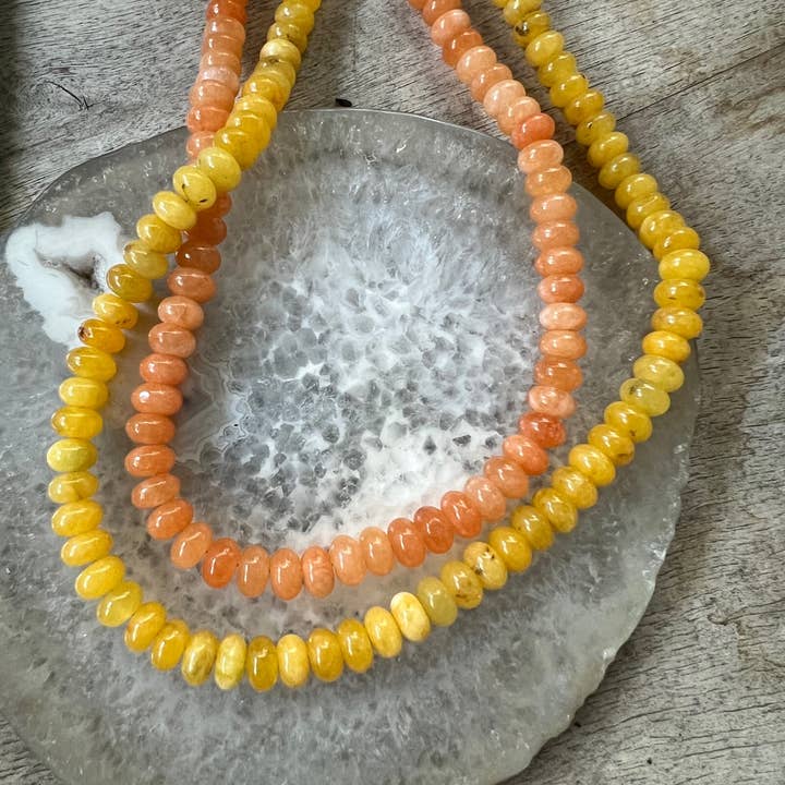 Sonya Renee Jewelry - Wholesale Beaded/Pearl Necklace - Lilly Gemstone Bead Necklace multi-color 8mm opals jade 44