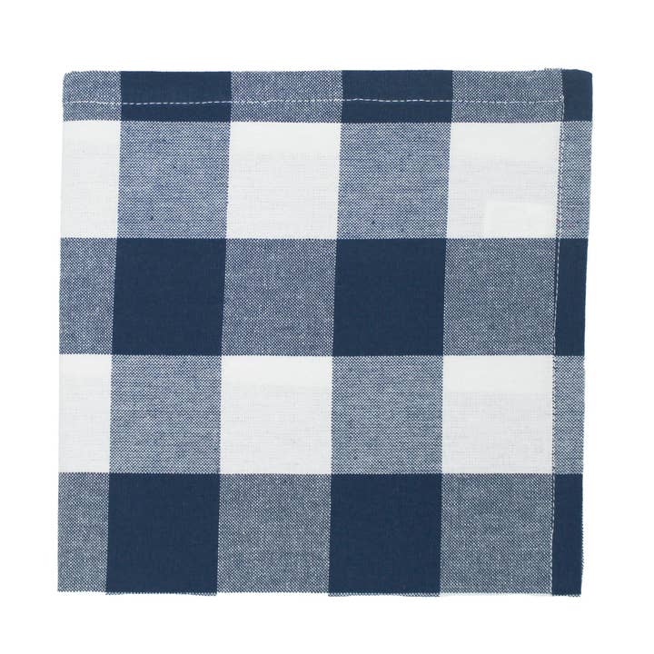 Buffalo Check Navy Blue Napkin 18x18 for wholesale by Home Collections by Raghu