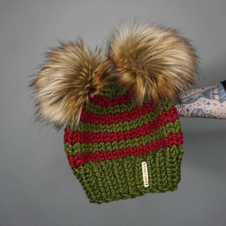 The Freddy Double Pom Beanie - Halloween 2025, fall, hat for wholesale by Charlie & Luna Co.