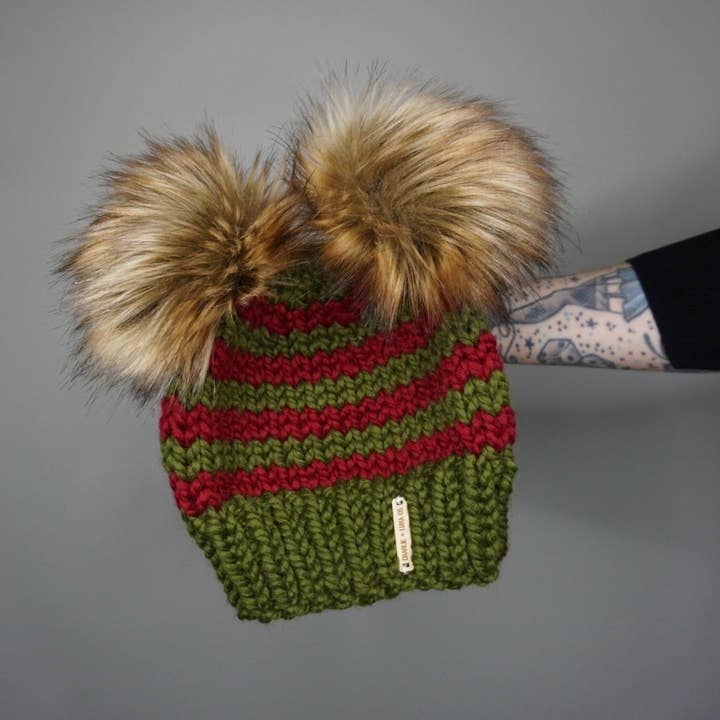The Freddy Double Pom Beanie - Halloween 2025, fall, hat for wholesale by Charlie & Luna Co.