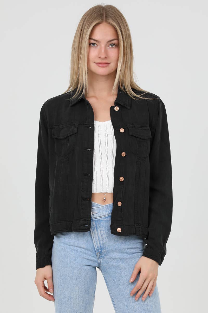 ANGIE - Wholesale Denim Jacket - Women's - SJ919-ASIS WASHED DENIM TENCEL BUTTON FRONT JACKET4