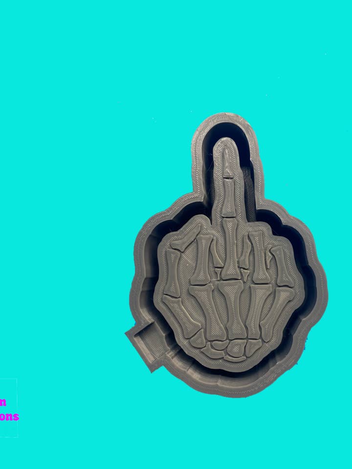 Stampo per dito medio a forma di teschio per la vendita all'ingrosso da parte di Vance Custom Creations