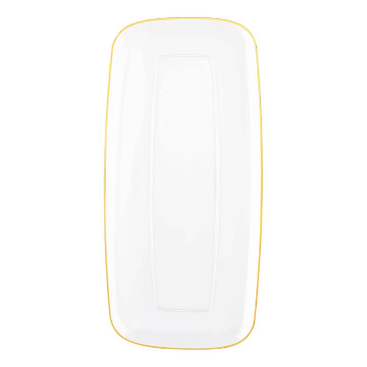 Platos rectangulares de plástico transparentes de 10,6" x 5" - 10 uds. para venta al por mayor de Smarty had a Party