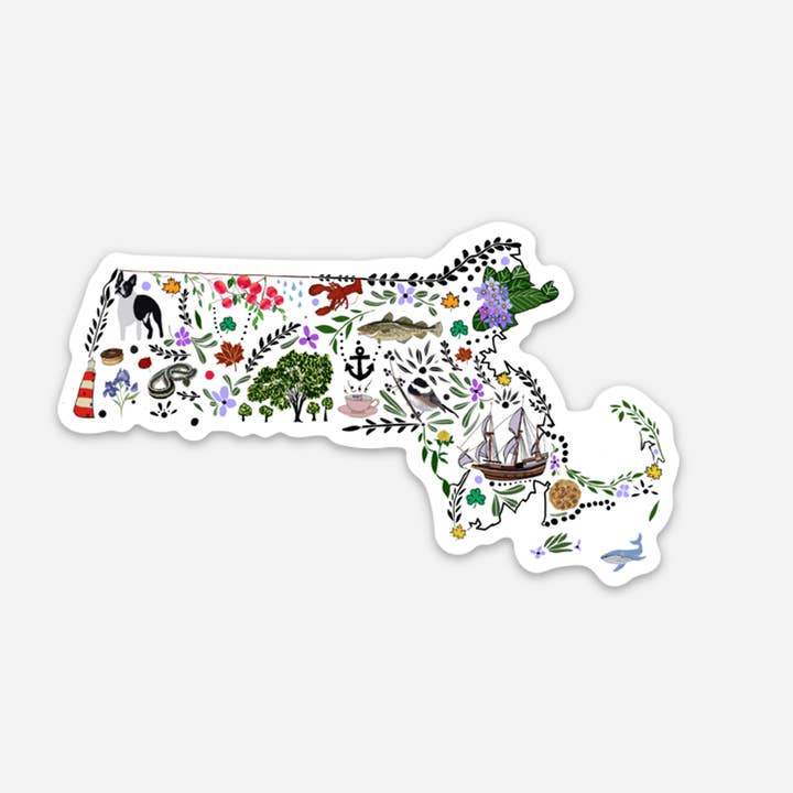 Artsy Em - Wholesale Sticker - Massachusetts State Pride Sticker