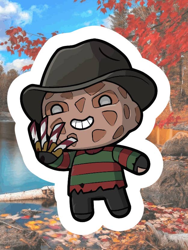 Freddy, Cute, Horror Cartoon, Waterproof Sticker for wholesale by Crazilyhumbledesigns