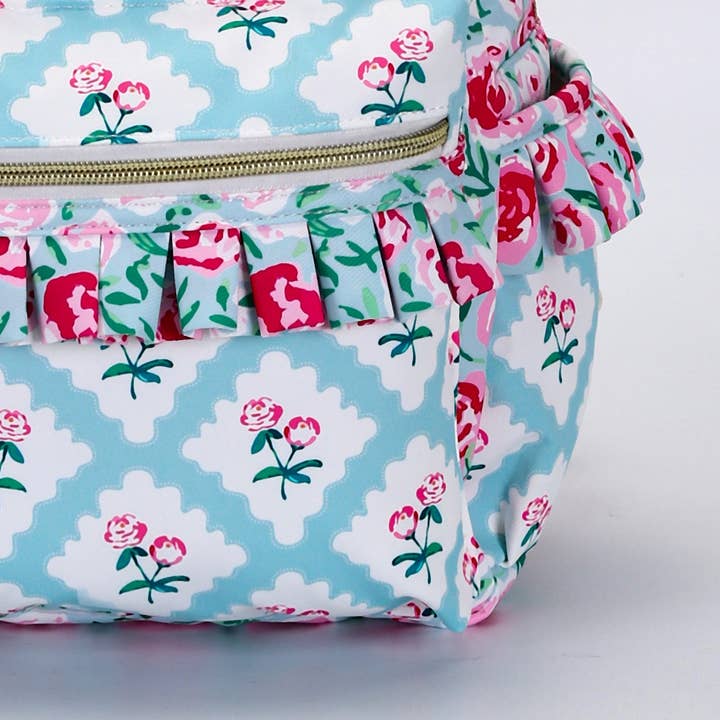 sassy kids palace – Engroshandel Rygsæk - Børn – Pink Flower Rygsæk til børn med flæser1