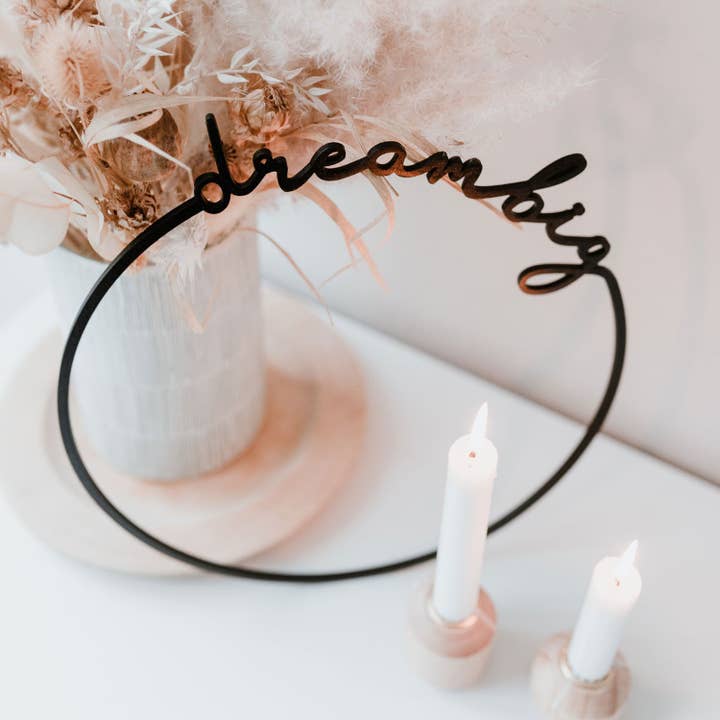 Eulenschnitt - Wholesale Wreath - Dream Big wooden wreath 31cm (pack of 8)3