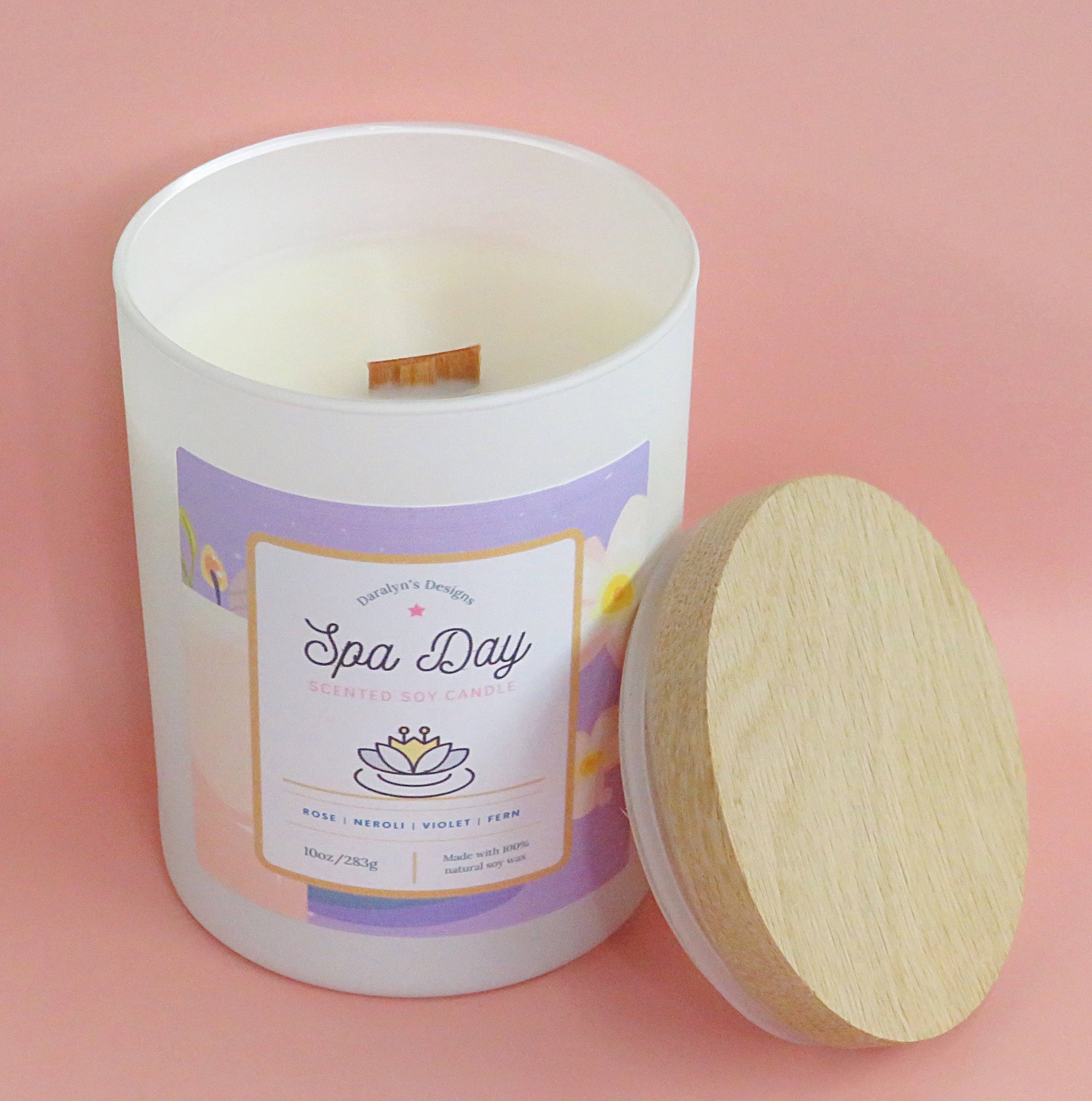 Daralyn's Designs - Wholesale Jar/Filled Candle - Coconut-Soy Creme Candle | 10oz  | Wooden Wick | All Natural6