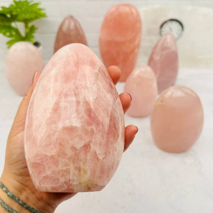 Rose Quartz Crystal Cut Base - By Weight for wholesale by Rock Paradise