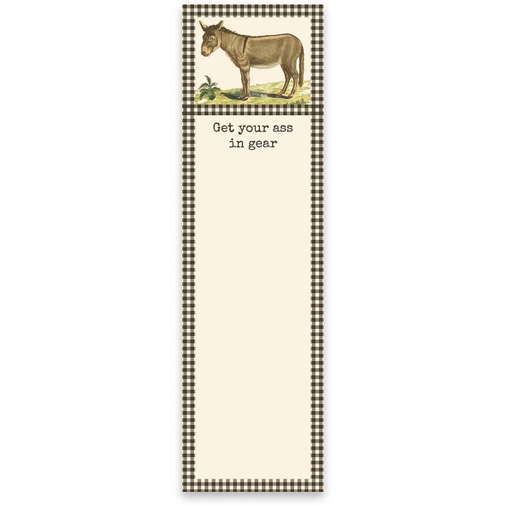 Primitives by Kathy - Wholesale Stationery/Notecard Set - Get Your Ass In Gear List Pad