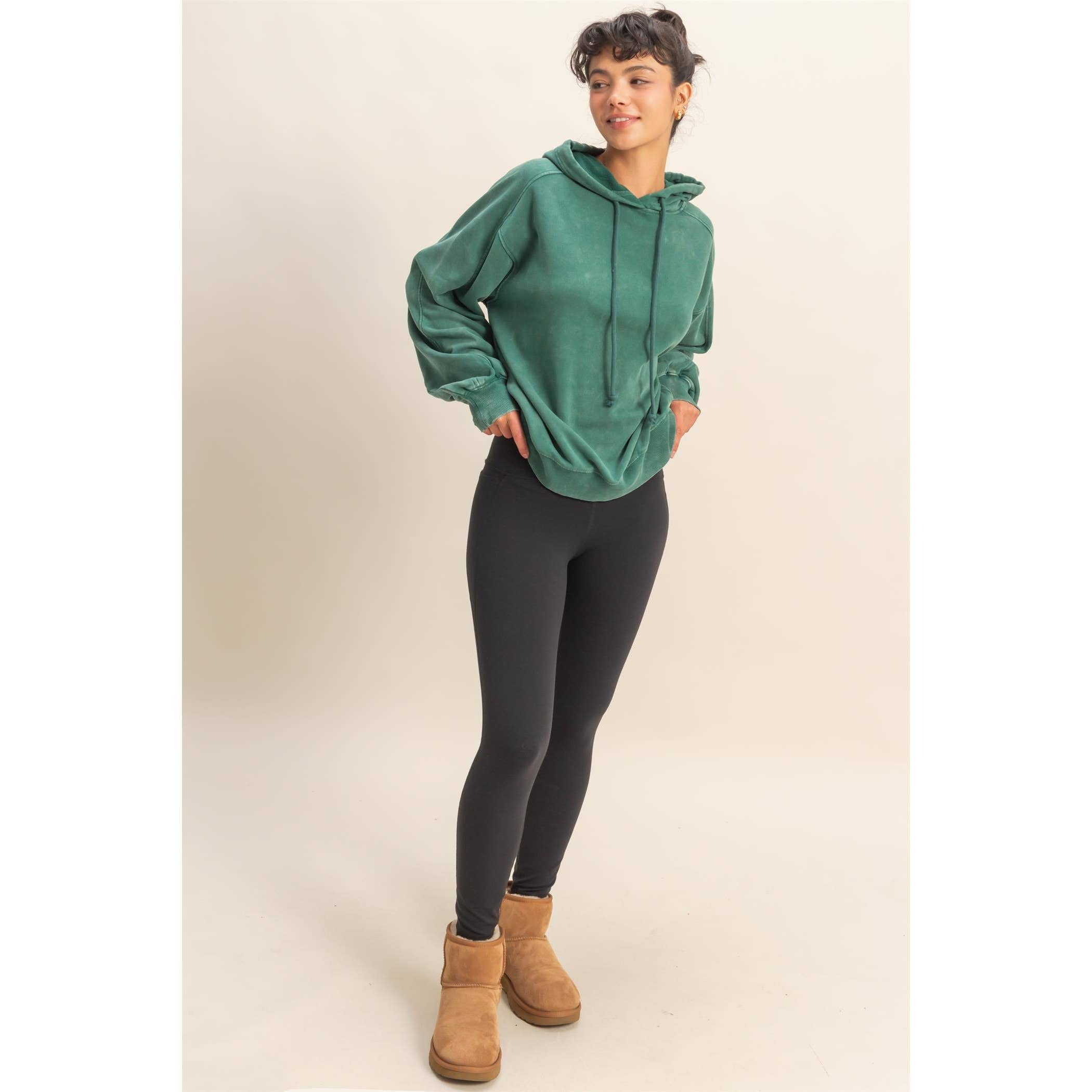 Double Zero - Wholesale Hoodie - Women's - Mineral Washed Seam Detail Hoodie19
