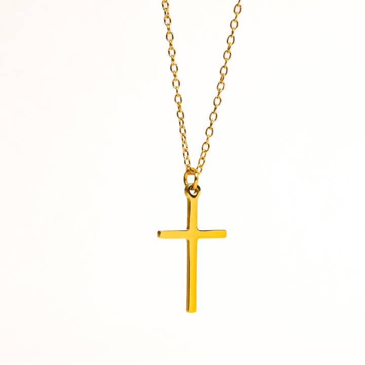 Tirza 18K Gold Non-Tarnish Small Cross Necklace for wholesale on Faire2