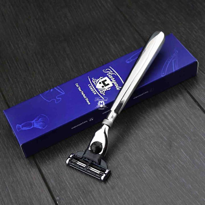 Haryali's 3 Edge Shaving Razor - Steel Handle for wholesale by Haryali London