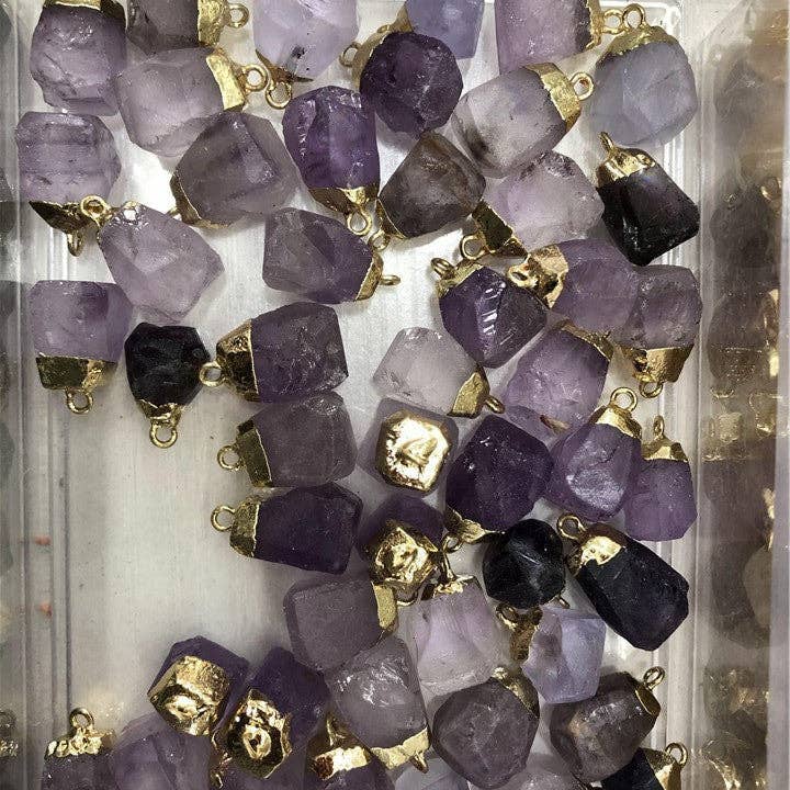 Perimade & Co. LLC - Wholesale Pendant/Charm Necklace - Natural Crystal Raw Stone Healing Necklace in Solid Copper2