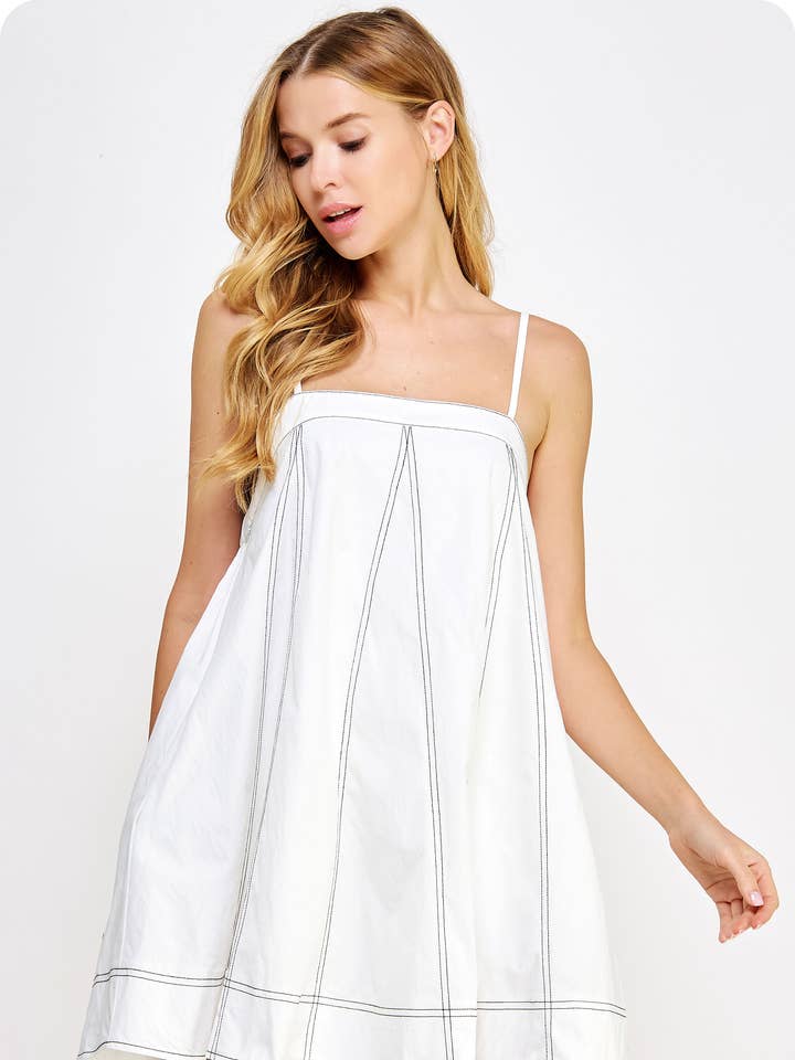 Strut & Bolt - Wholesale Dress - Women's - Contrast Top Stitch Mini Dress