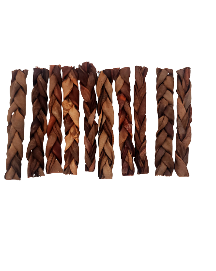 Dibo Pet Foods - Wholesale Pet Treats - Dog - Thin Braided Beef Collagen Stick – Brown 4-6″ long5