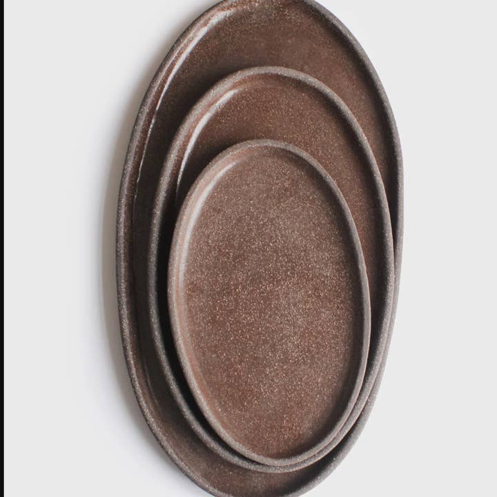 Creating Comfort Lab - Wholesale Platter - Handmade Stoneware Oval Serving Platter "Pumpernickel"0