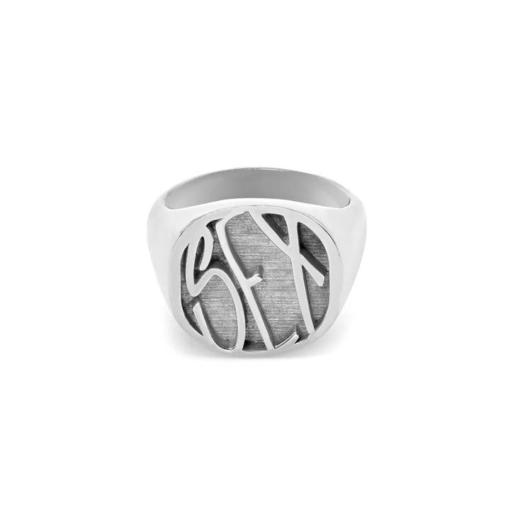 Steph Metal – wholesale Cocktail/statement ring – 'Sex' Pinky Ring (Silver)