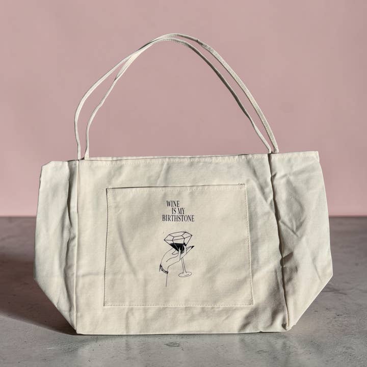 Wine Is My Birthstone - Tote for wholesale by Drink Gems