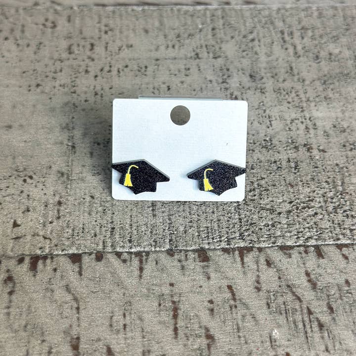 Harris Girls & Co. - Wholesale Stud/Post Earrings - "Graduation Caps" Stud Earrings