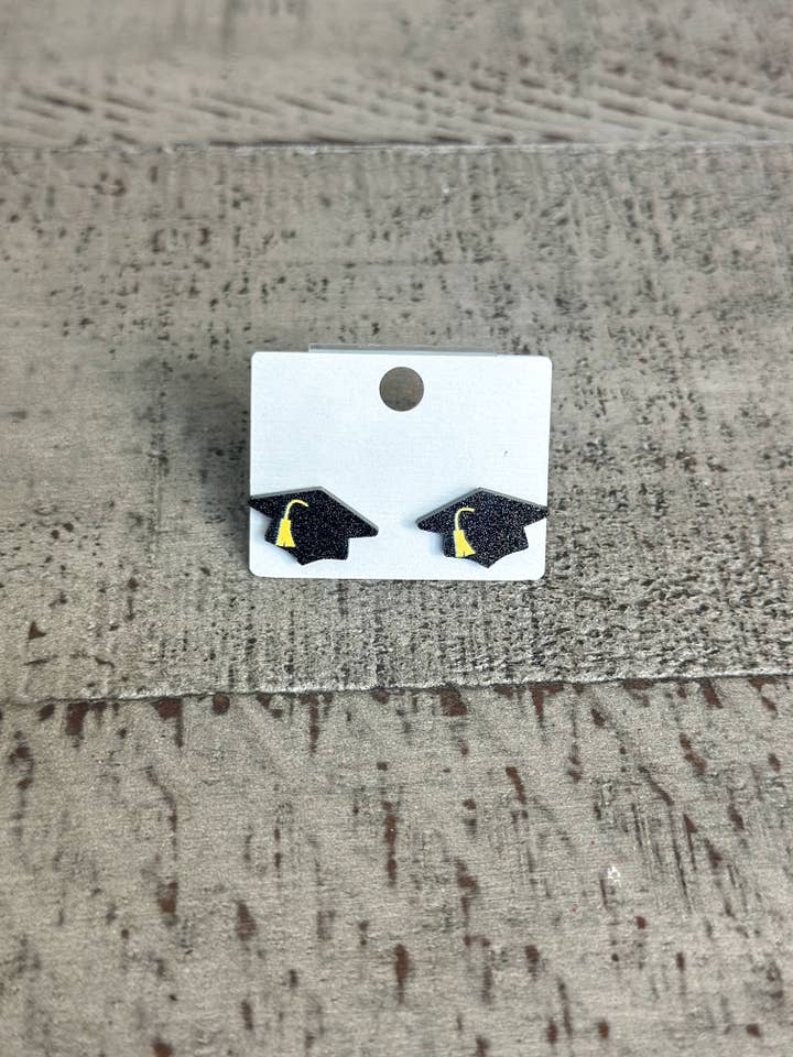 "Graduation Caps" Stud Earrings for wholesale by Harris Girls & Co.