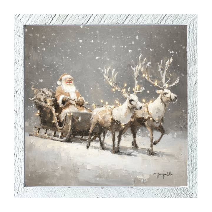 ginger blue - Wholesale Christmas Wall Art - Christmas Lights on Sleigh8