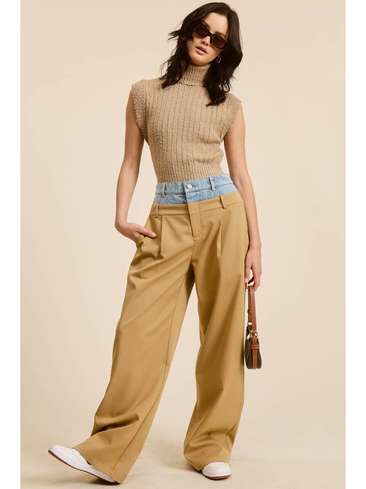 Mimosa - Vente Pantalon – femme - Pantalon large à taille contrastée en denim7