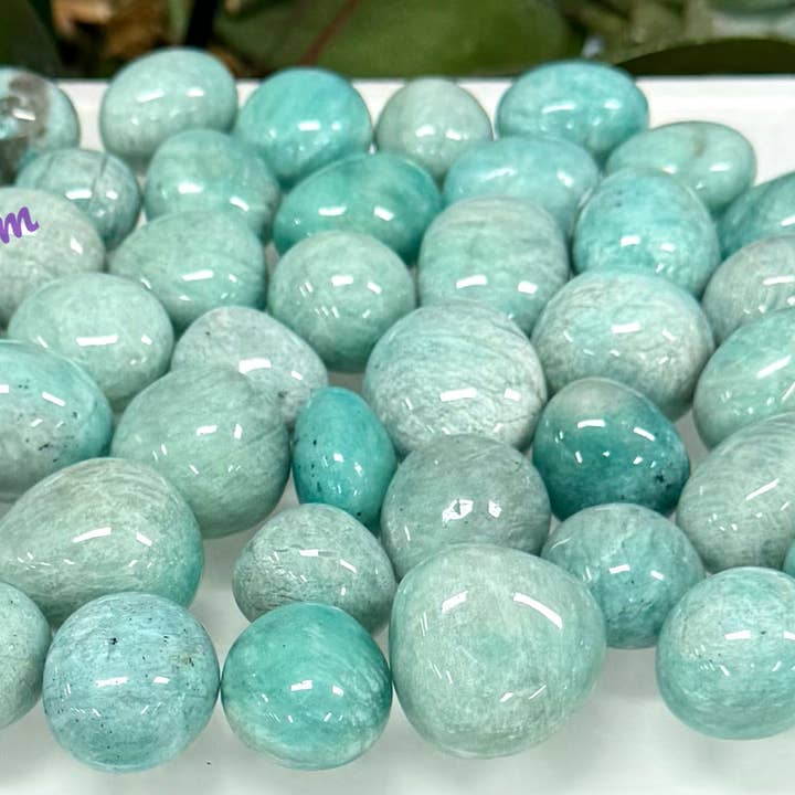 KayleeNYC - Wholesale Spiritual Stone/Crystal - 2 Lbs Natural Amazonite Tumble Healing Energy