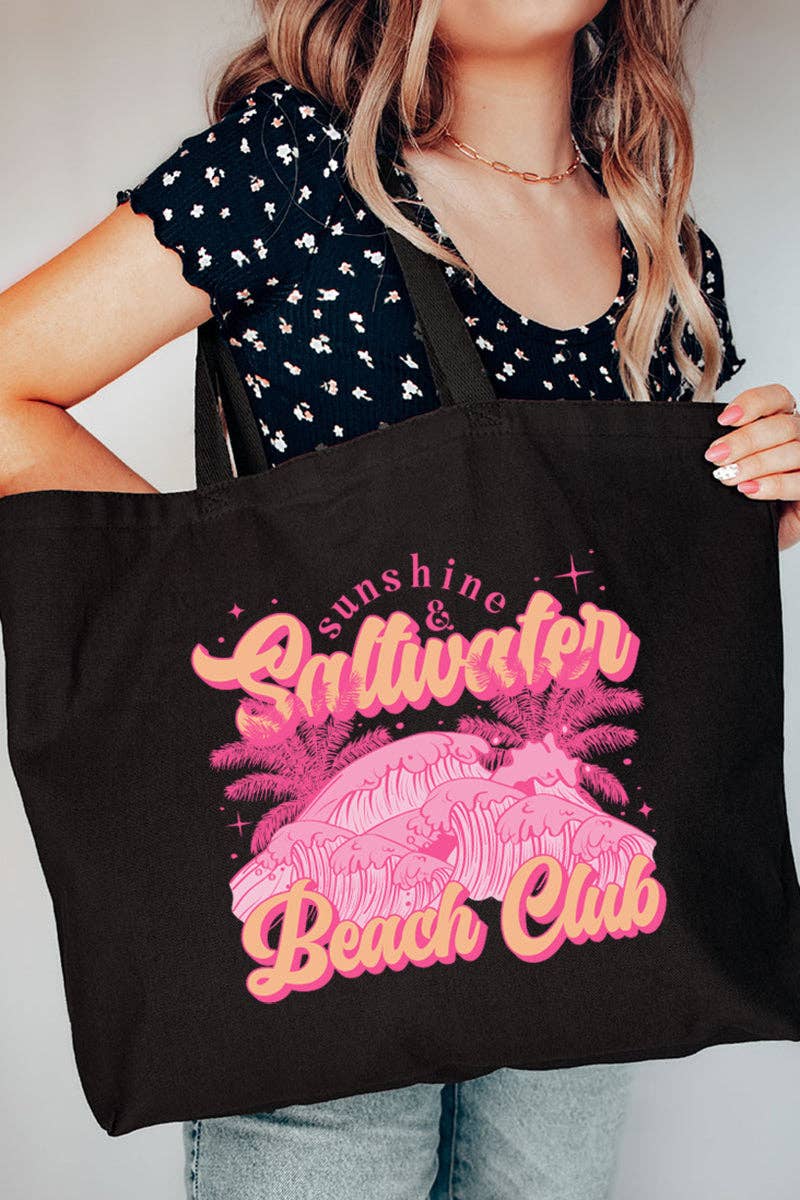 Wholesale Accessory Market - Vente Tote bag – femme - Cabas géant en toile Sunshine & Saltwater Beach Club0