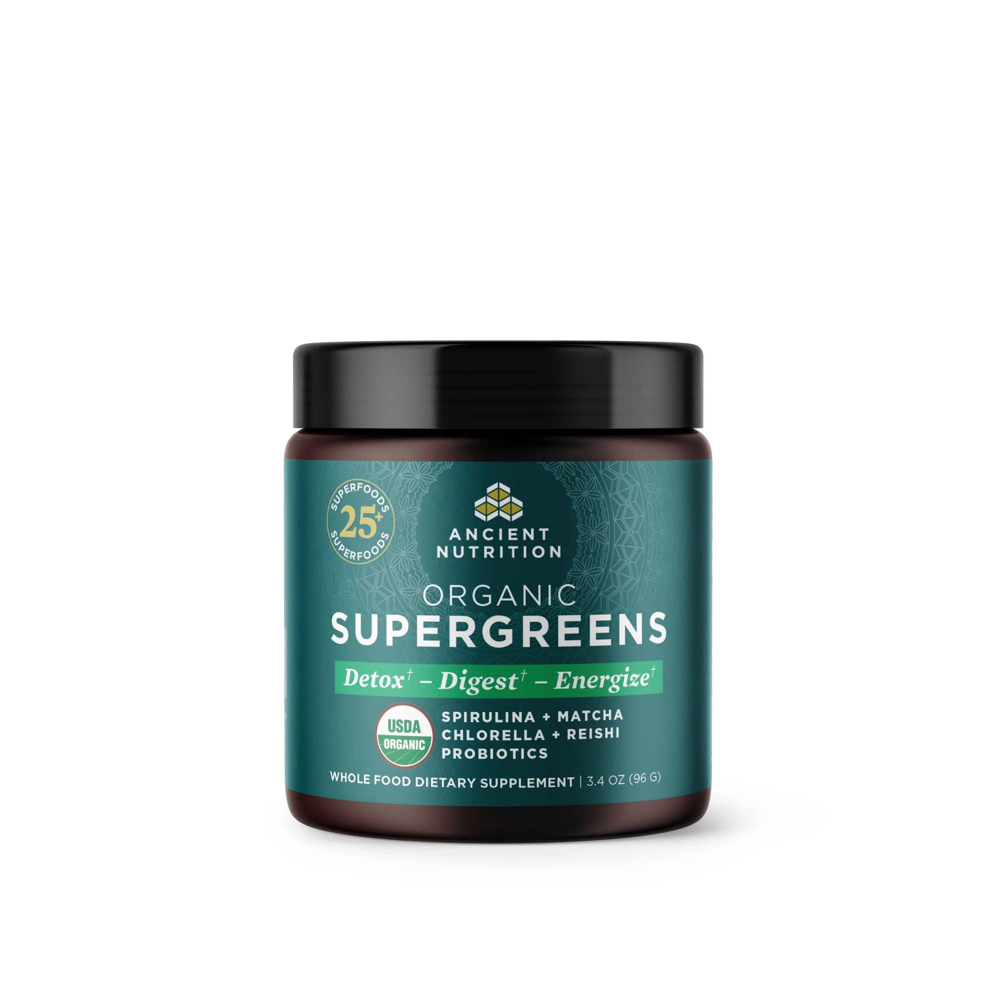 Ancient Nutrition - Wholesale Protein/Superfood Powder - Organic SuperGreens | Powder Greens Flavor (12 Servings)